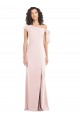 Long Cap Sleeves Stretch Crepe Pink Trumpet Formal Evening Gown / Prom Dress / Bridesmaid Dress Colchester