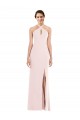 Long Sleeveless Stretch Crepe Pink Halter Neck Trumpet Formal Evening Gown / Prom Dress / Bridesmaid Dress Colchester