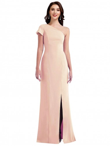 Long Cap Sleeves Stretch Crepe Nude Trumpet Formal Evening Gown / Prom Dress / Bridesmaid Dress Colchester