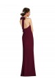 Long Sleeveless Stretch Crepe Burgundy Gold Halter Neck Trumpet Semi Formal Evening Dress / Prom Dress / Bridesmaid Dress Colchester