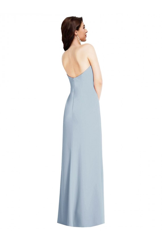 Long Sleeveless Stretch Crepe Light Sky Blue A-Line Formal Evening Gown / Prom Dress / Bridesmaid Dress Colchester