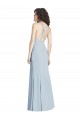 Long Sleeveless Stretch Crepe Light Sky Blue Halter Neck Trumpet Evening Dress / Bridesmaid Dress Colchester