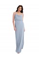 Long Sleeveless Stretch Crepe Smoke Blue Sheath Formal Evening Gown / Prom Dress / Bridesmaid Dress Colchester