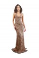 Long Sleeveless Stretch Crepe & Sequin Tulle Rose Gold Mermaid Formal Evening Gown / Prom Dress / Bridesmaid Dress Colchester