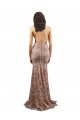 Long Sleeveless Stretch Crepe & Sequin Tulle Rose Gold Mermaid Formal Evening Gown / Prom Dress / Bridesmaid Dress Colchester
