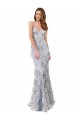 Long Sleeveless Stretch Crepe & Sequin Tulle Silver Mermaid Formal Evening Gown / Prom Dress / Bridesmaid Dress Colchester