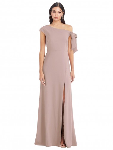 Long Sleeveless Stretch Crepe Dusty Pink A-Line Formal Evening Gown / Prom Dress / Bridesmaid Dress Colchester