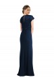 Long Cap Sleeves Stretch Crepe Dark Navy Trumpet Formal Evening Gown / Prom Dress / Bridesmaid Dress Colchester