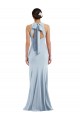 Long Sleeveless Stretch Crepe Light Sky Blue Trumpet Formal Evening Gown / Prom Dress / Bridesmaid Dress Colchester