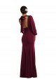 Long Long Sleeves Stretch Crepe Burgundy Gold Trumpet Formal Evening Gown / Prom Dress / Bridesmaid Dress Colchester