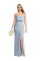 Long Sleeveless Stretch Crepe Light Sky Blue Strapless Trumpet Semi Formal Evening Dress / Prom Dress / Bridesmaid Dress Colchester