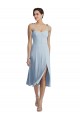 Midi Length Sleeveless Stretch Crepe Light Sky Blue A-Line Evening Gown / Prom Dress / Bridesmaid Dress Colchester