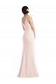 Long Sleeveless Stretch Crepe Pink V-Neck Trumpet Formal Evening Gown / Prom Dress / Bridesmaid Dress Colchester