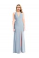 Long Sleeveless Stretch Crepe Light Sky Blue Trumpet Bridesmaid Dress / Evening Dress Colchester