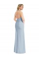 Long Sleeveless Stretch Crepe Light Sky Blue Trumpet Bridesmaid Dress / Evening Dress Colchester