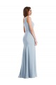 Long Sleeveless Stretch Crepe Light Sky Blue One Shoulder Trumpet Formal Evening Gown / Prom Dress / Bridesmaid Dress Colchester