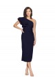 Midi Length Sleeveless Stretch Crepe Dark Navy Sheath Formal Evening Gown / Prom Dress / Bridesmaid Dress Colchester