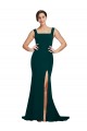Sweep Train Sleeveless Stretch Crepe Midnight Green Sheath Semi Formal Evening Dress / Prom Dress / Bridesmaid Dress Colchester
