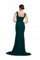 Sweep Train Sleeveless Stretch Crepe Midnight Green Sheath Semi Formal Evening Dress / Prom Dress / Bridesmaid Dress Colchester