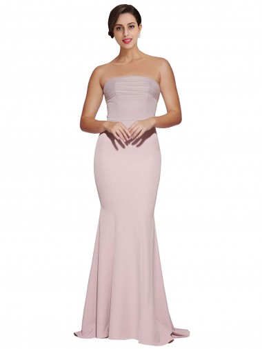 Sweep Train Sleeveless Stretch Crepe Mauve Sheath Formal Evening Gown / Prom Dress / Bridesmaid Dress Colchester