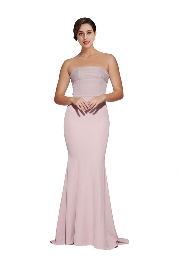 Sweep Train Sleeveless Stretch Crepe Mauve Sheath Formal Evening Gown / Prom Dress / Bridesmaid Dress Colchester