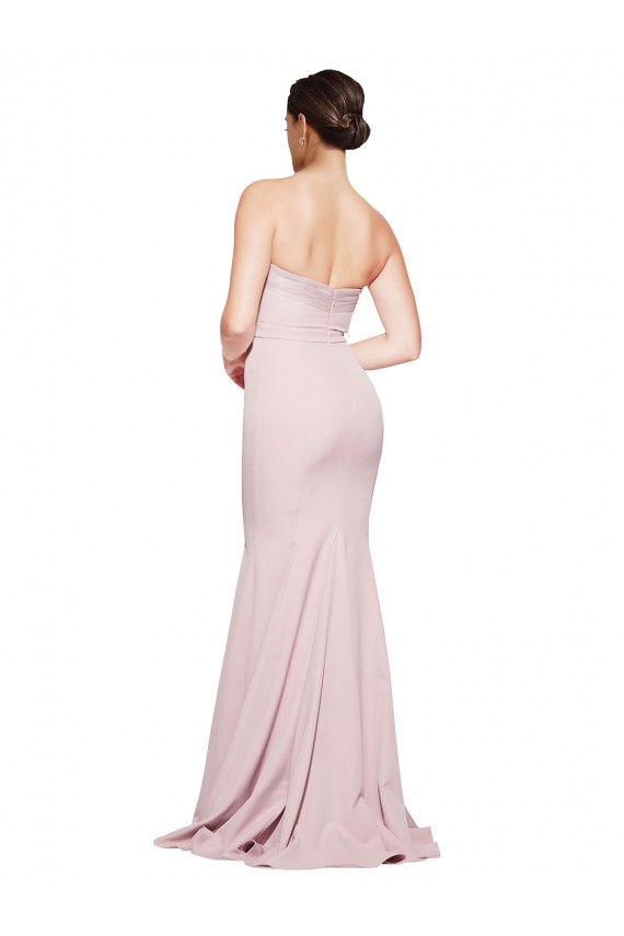 Sweep Train Sleeveless Stretch Crepe Mauve Sheath Formal Evening Gown / Prom Dress / Bridesmaid Dress Colchester