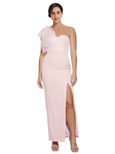 Long Sleeveless Stretch Crepe Pink Sheath Formal Evening Gown / Prom Dress / Bridesmaid Dress Colchester