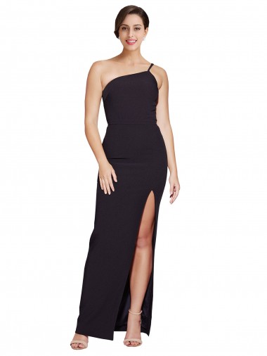 Long Sleeveless Stretch Crepe Black Sheath Formal Evening Gown / Prom Dress / Bridesmaid Dress Colchester