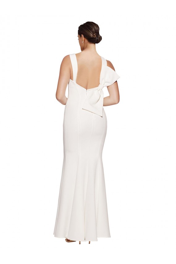 Long Sleeveless Stretch Crepe Ivory Sheath Formal Evening Gown / Prom Dress / Bridesmaid Dress Colchester