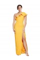 Long Sleeveless Stretch Crepe Saffron Sheath Formal Evening Gown / Prom Dress / Bridesmaid Dress Colchester