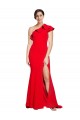 Sweep Train Sleeveless Stretch Crepe Red Sheath Semi Formal Evening Dress / Prom Dress / Bridesmaid Dress Colchester