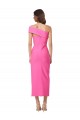 Midi Length Sleeveless Stretch Crepe Fuchsia Sheath Evening Gown / Prom Dress / Bridesmaid Dress Colchester