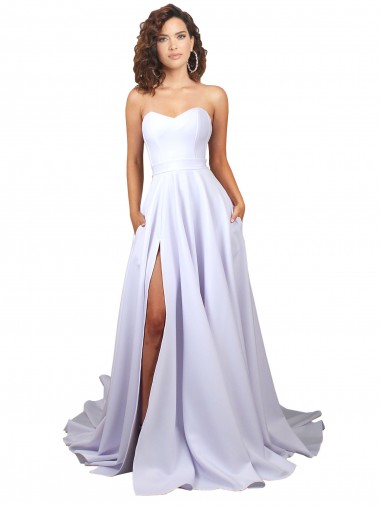 Long Sleeveless Stretch Crepe White A-Line Beach Wedding Dress Colchester