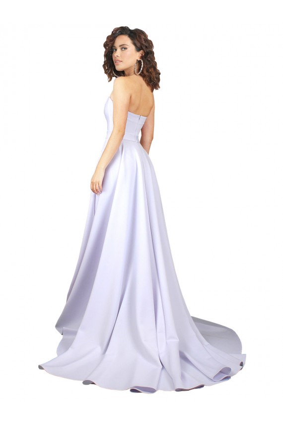 Long Sleeveless Stretch Crepe White A-Line Beach Wedding Dress Colchester