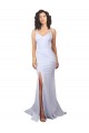 Long Sleeveless Stretch Crepe White Mermaid Beach Wedding Dress Colchester