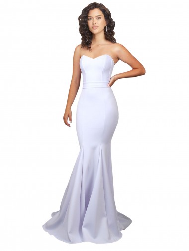 Long Sleeveless Stretch Crepe White Mermaid Beach Wedding Dresses Colchester