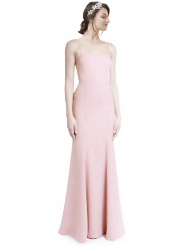 Long Sleeveless Stretch Crepe Pink Mermaid, Sheath Prom Dress / Bridesmaid Dress Colchester