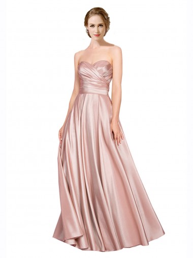 Long Sleeveless Stretch Satin A-Line Black Tie Evening Gown / Prom Dress / Bridesmaid Dress Colchester