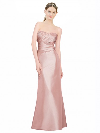 Long Sleeveless Stretch Satin Sweetheart A-Line Formal Evening Gown / Prom Dress / Bridesmaid Dress Colchester