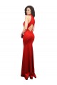 Long Sleeveless Stretch Satin Red Halter Neck Mermaid Formal Evening Gown / Prom Dress / Bridesmaid Dress Colchester