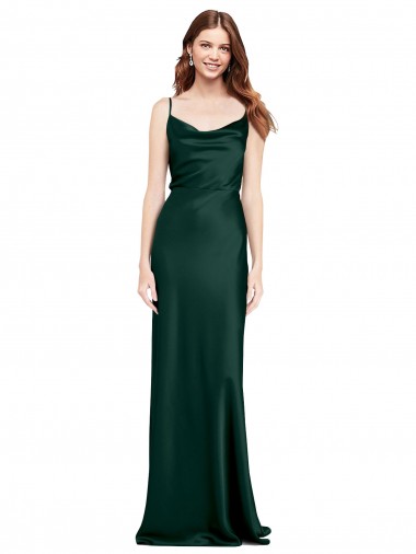 Long Sleeveless Stretch Satin Hunter Sheath Black Tie Evening Gown / Prom Dress / Bridesmaid Dress Colchester