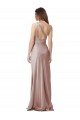 Long Sleeveless Stretch Satin Dusty Pink Sheath Formal Evening Gown / Prom Dress / Bridesmaid Dress Colchester
