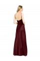 Long Sleeveless Stretch Satin Burgundy Gold A-Line Bridesmaid Dress / Evening Dress Colchester