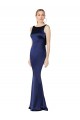 Long Sleeveless Stretch Satin Dark Navy Sheath Formal Evening Gown / Prom Dress / Bridesmaid Dress Colchester