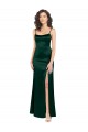 Long Sleeveless Stretch Satin Hunter Scoop Neck A-Line Formal Evening Gown / Prom Dress / Bridesmaid Dress Colchester