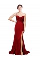 Sweep Train Sleeveless Stretch Satin Burgundy Sheath Black Tie Evening Gown / Prom Dress / Bridesmaid Dress Colchester