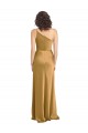 Long Sleeveless Stretch Satin Gold A-Line Formal Evening Gown / Prom Dress / Bridesmaid Dress Colchester