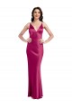 Long Sleeveless Stretch Satin Fuchsia A-Line Formal Evening Dress / Bridesmaid Dress Colchester