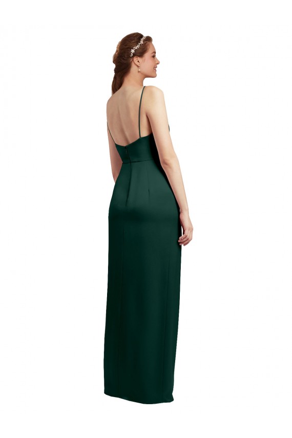 Long Sleeveless Stretch Satin Hunter Column Formal Evening Gown / Prom Dress / Bridesmaid Dress Colchester