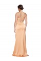 Long Sleeveless Stretch Satin Light Copper Sheath Formal Evening Gown / Prom Dress / Bridesmaid Dress Colchester